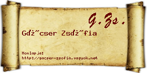 Gácser Zsófia névjegykártya
