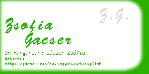zsofia gacser business card